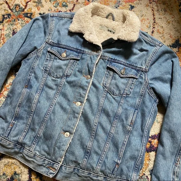 ❄️ Topman / ASOS Winter Sherpa Style Lined Denim / Jean Jacket ❄️ - Picture 7 of 16